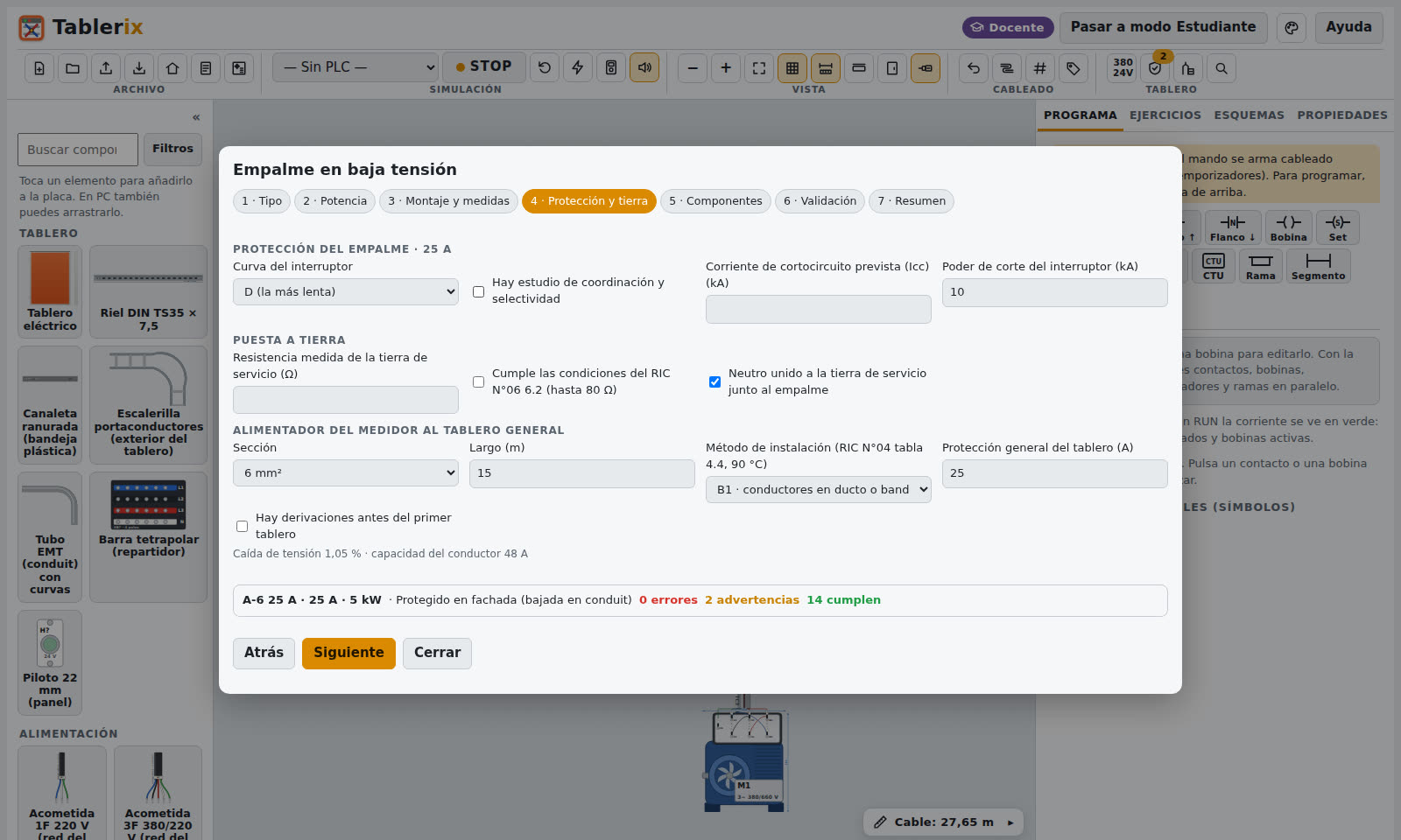 Asistente de empalme en baja tensión de Tablerix con la revisión RIC.